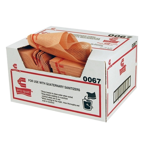 Chicopee 13 X21  Pro-Quat Red With Red Print Medium Duty Towel, 150 Per Case